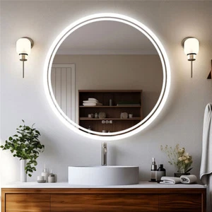 Circle Round LED Bathroom Mirror Anti-Fog Backlit LED 3000-6000K Dimmable Mirror - Bild 1 von 14