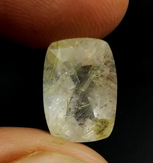 6.30 Ct Rutilated Quartz Loose Gemstone 13.70X9.50mm Cushion Faceted Cut W03 - Image 1 of 4
