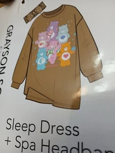 Care Bears Nightgown Sleep Dress & Spa Headbands Girls M 8-10 GRAYSON SOCIAL New - Picture 1 of 5