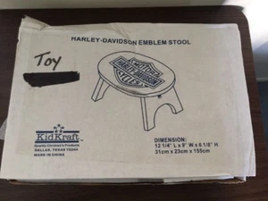 BRAND NEW~KID CRAFT HARLEY-DAVIDSON BLACK EMBLEM CHILDS STOOL~6 1/8” H X 12.25”L - Picture 1 of 5