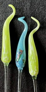VTG Murano Art Glass Reeds Swirls 30", Set of 3, Vase Display 1970-80's - Picture 1 of 17