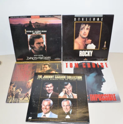 Vintage LASERDISC Lot ROCKY Dances With Wolves Mission Impossible Johnny Carson - Image 1 of 4