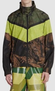 $1500 Dries Van Noten Men's Green Brown Vorn Color Block Jacket Size M - Picture 1 of 5