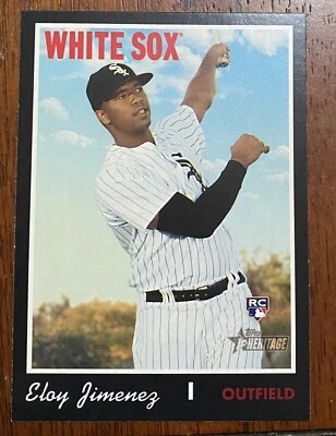 2019 Topps Heritage High Series Eloy Jimenez Rookie RC Black Border /50 SSP - Image 1 of 2