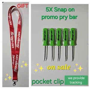 5X Green Snap on tools Promo PRY BAR screwdrivers per order pocket Clip NEW+GIFT - Picture 1 of 9