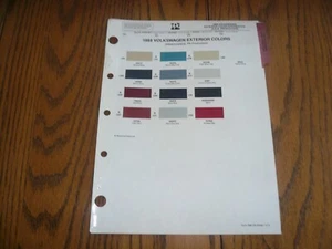 1988 VW Volkswagen PPG Exterior Color Paint Chips - USA Production - Picture 1 of 1