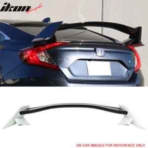 Fits 16-21 Honda Civic Trunk Spoiler Type R ABS Wing Gloss Black & White Orchid - Picture 1 of 6