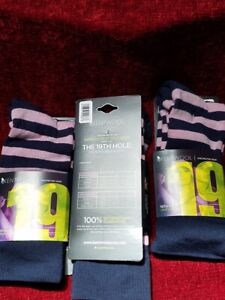 Crazy Socks! SALE 3 Prs Kentwool 19th hole XL Shoe Size 12-15 Navy Pink