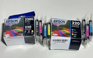 Lote 7 Cartuchos de Tinta Genuinos Epson 220XL Negro y 220 Color T220XL-BCS Exp:2027 - Imagen 1 de 5