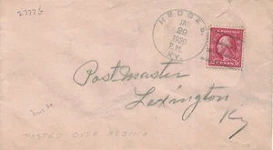 1920 Hodges, Kentucky 4-bar Cancel on a Folded "Inside-out" 2¢ Postal Env. - DPO - Picture 1 of 1
