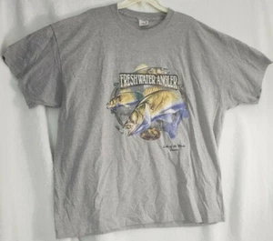 JUMPING WALLEYE Freshwater Angler fisherman Lake of the Woods Unisex T-Shirt 3XL - Picture 1 of 7