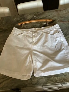 Pantalones Cortos Relajados Suaves Alrededor Blanco Ultimate Denim Pull On Talla 2X ¡Nuevos con Etiquetas! - Imagen 1 de 9