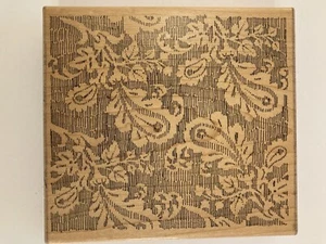 Paisley Tapestry Large Background Stamp 5"x5 1/2" Flourish Leaf Baroque Fabric - Picture 1 of 3