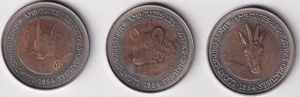 Münze Andorra 1984 - 2 Diners - Drei Münzen - Ardilla- Bär - Ziege - Silber 835 - Picture 1 of 4