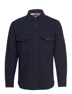 Tommy Hilfiger Men’s Designer Shacket Overshirt Brushed Denim Navy Cotton Large - Picture 1 of 16