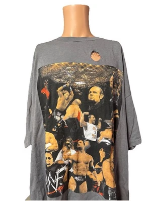 DISTRESSED Vintage 90s WWF WWE Wrestling Shirt Mankind Stone Cold Undertaker 3XL - Image 1 of 4