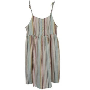 Gap Kids Striped Sleeveless Cotton Midi Sun Linen Dress Preppy Girls Size XL - Picture 1 of 7