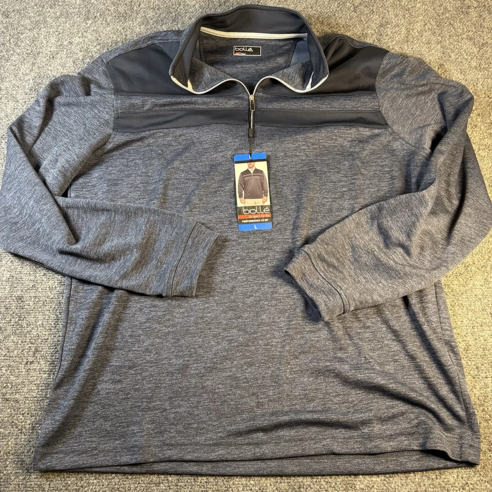 Pullover Bollé Para Hombre Gris Grande 1/4 Cremallera Rendimiento Golf Tenis Nuevo Con Etiquetas Foto 1 de 4
