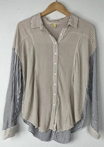 Free People Damen Kapstadt gestreiftes leichtes Hemd mit Knopfleiste Größe Small - Bild 1 von 10