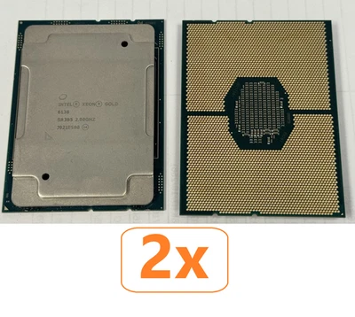 Lot of 2 - Intel Xeon Gold 6138 2.0 GHz 20 Cores SR3B5 CPU LGA3647 (Socket P) - Image 1 of 2