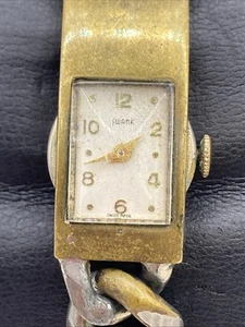 Swank Vintage Mechanical Watch Gold Tone Silver Tone Old Parts Repair - Picture 1 of 5