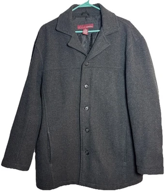Merona Men’s Medium Wool / Cashmere Blend Dark Grey Coat – Button Front Jacket - Image 1 of 4