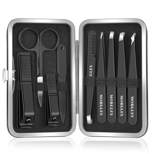 Tweezers Set and Nail Clippers, 9 Pcs Stainless Steel Tweezers Kit for Men Pr... - Picture 1 of 7