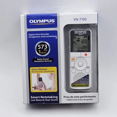 Olympus VN-7100 Digital Voice Recorder 1GB/573Hrs Recording, 86Hr Battery Life - Image 1 of 3