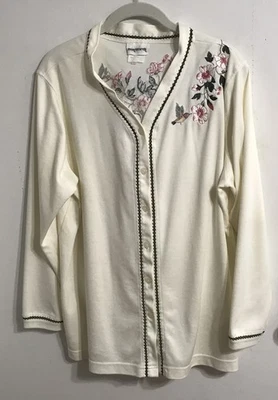 Blusa BonWorth Abotonada Ligera Bordada Mujer Talla M Colibrí Foto 1 de 4