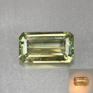 3.55 Ct Octagan 12.2 x 7.1 MM 100% Natural Olive Green to Red Turkey Diaspore - Picture 1 of 5