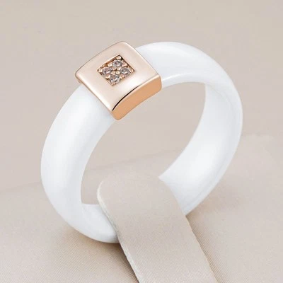 Ring 585er Rosegold Walzgold Zirkonia Weiß Schmuck inklusive Geschenkbox Luxus - Bild 1 von 4