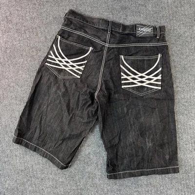 Pantalones Cortos Vaqueros Evolution In Design Para Hombres 36 Negros Puntada Blanca Patinador Sueltos Foto 1 de 4