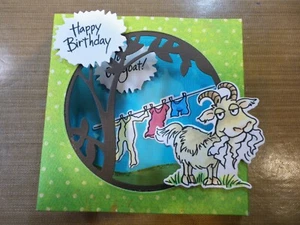 Tarjeta de Feliz Cumpleaños Hecha a Mano Ventana 3D Usando Cabra Vieja y Windorama - Imagen 1 de 3
