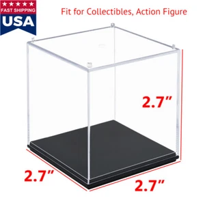 Clear Acrylic Plastic Display Box Case Perspex Dustproof Protection Toy Cube 7cm - Picture 1 of 12
