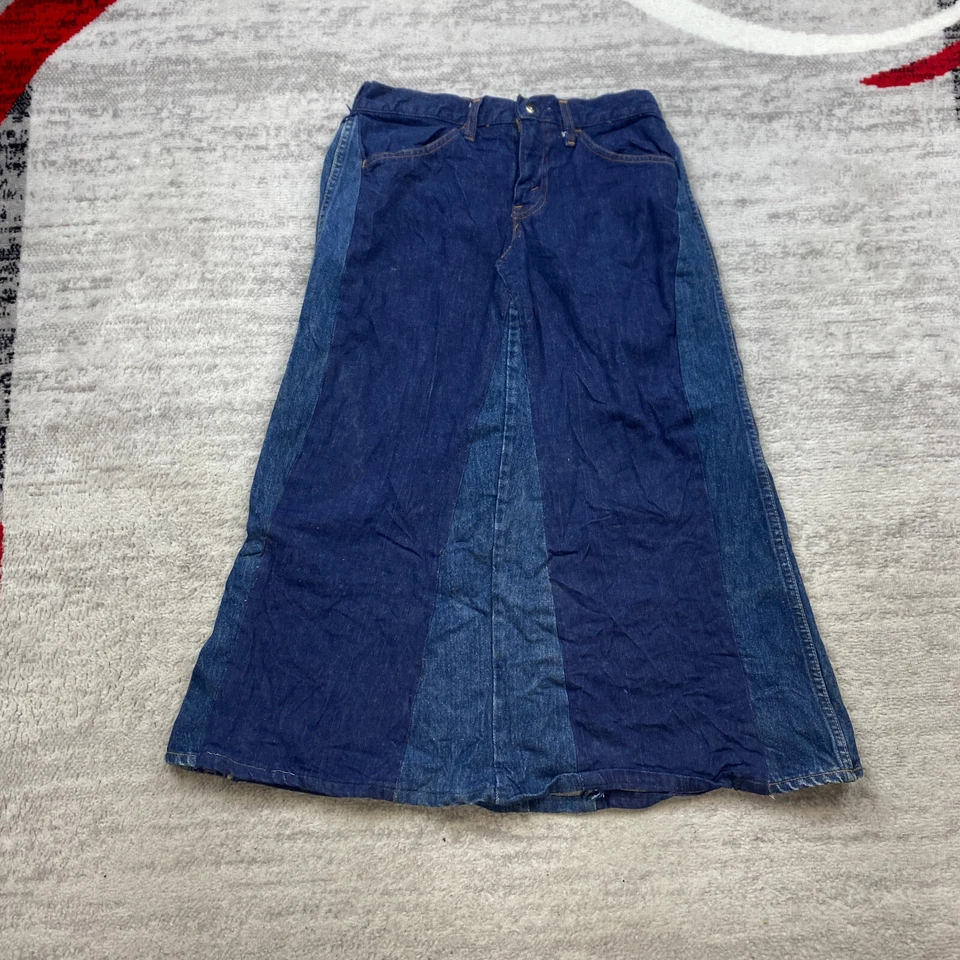 VTG Levis A Line Skirt Denim Jeans Ladies Size 8 Blue Big E Orange Tab Women 70s - Image 1 of 4