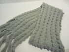 GRAY chunky knit cable stitch scarf w/ fringe NW0T