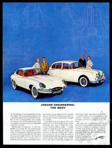 1962 Jaguar XKE XK-E coupe and sedan white cars photo vintage print ad - Picture 1 of 1