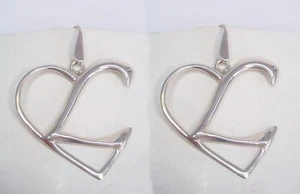 ORECCHINI pendenti con INIZIALE " L " a forma di CUORE in Argento 925 - Imagen 1 de 3