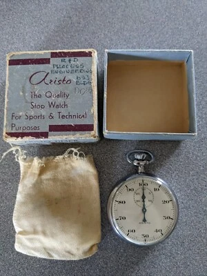 Antigo anos 70 RARO ARISTO Switzerland cronômetro Rattrappante 100 segundos temporizador duplo BOM - Imagem 1 de 4