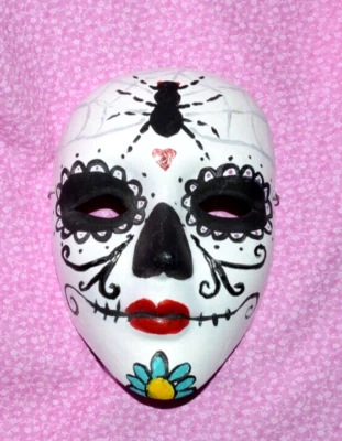 Ceramic Mask Day of the Dead Skull Wall Art-Hand Painted - Image 1 of 4