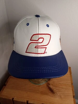 Vintage Leather Rusty Wallace #2 NASCAR Hat Adjustable Cap Chase Authentics Foto 1 de 4
