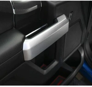 Molded Satin Silver Interior Door Handle Bezel Trim Covers For 17-22 F250 F350 - Picture 1 of 3