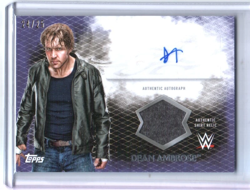 WWE Dean Ambrose 2015 Topps Undisputed Purple Autograph Relic Card SN 24 of 25 - Image 1 of 1