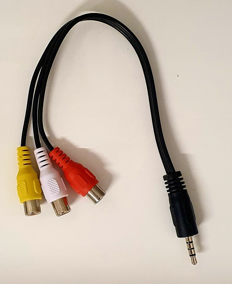 3.5mm jack plug to 3 x RCA  Stereo audio video sockets (5pack) - Image 1 of 1