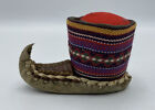 Vintage Traditional Serbian Moccasin Curled Toe Shoe Pin Cushion Mixed Materials
