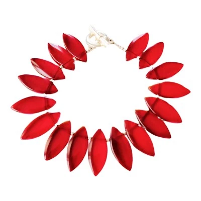 Bracelet Cherry Red Charm Bead Carnelian Briolettes Vintage - Image 1 of 3