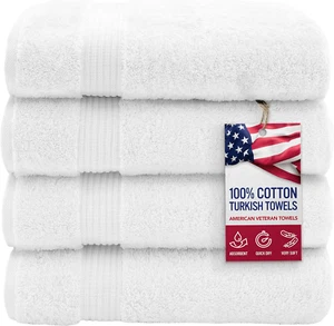 100% Cotton Turkish Bath Towels for Bathroom 4 Pack Clearance , 27X54 Extra Larg - Picture 1 of 6