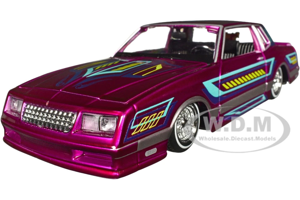 1986 CHEVROLET MONTE CARLO SS LOWRIDER PINK 1/24 DIECAST CAR BY MAISTO 32542