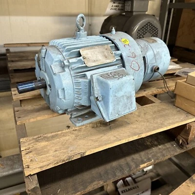Reliance  5HP Motor- 1750,184T,460 Volt,TEFC SEVERE DUTY BrakeMotor Rebuilt - Image 1 of 4