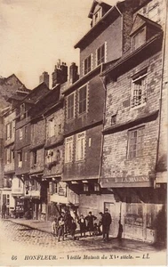 Carte postale ancienne HONFLEUR CALVADOS vieille maison la marine 66 LL - Imagen 1 de 1